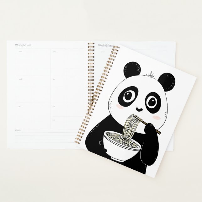 Cute Panda Eating Udon Noodles Planner (Display)