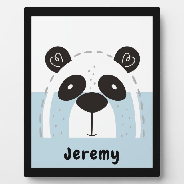 Cute Panda Face Colorblock Plaque (Front)
