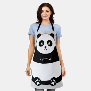 Cute Panda Face Funny All-Over Print Apron