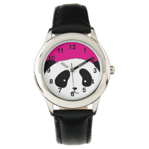 Cute Panda FACE pink Watch