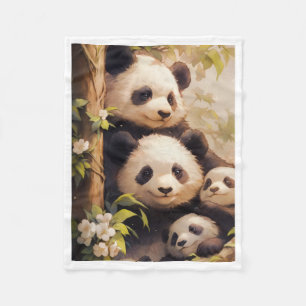 Cute Panda Family Trees Blanket