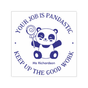 Cute Panda Fantastic Job Teacher Encouragement Self-inking Stamp