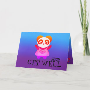 Cute Panda Get Well Love Healing Wish Card