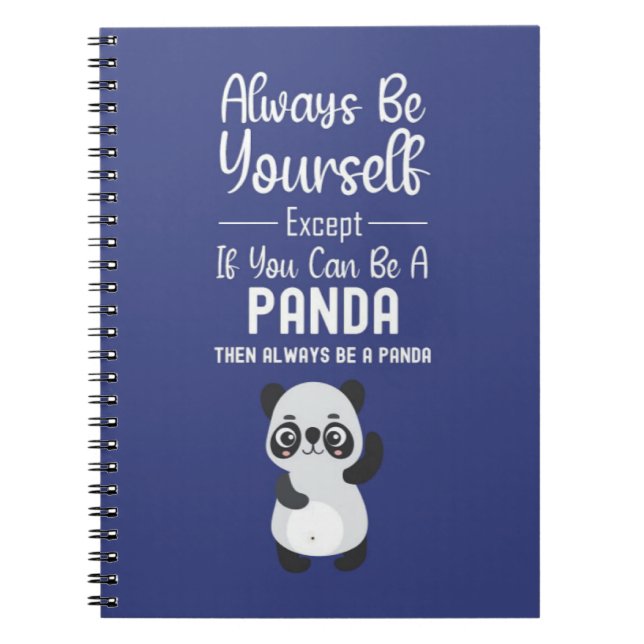 Cute Panda Gifts Kawaii Animal Fun Funny Cartoon Notebook (Front)