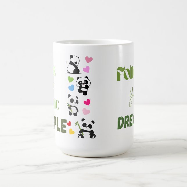 ​Cute Panda Graphic Tee with Slogan Coffee Mug (Center)