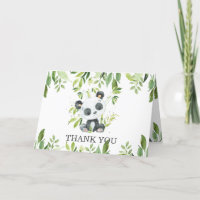 Cute Panda Greenery Baby Shower Gender Neutral