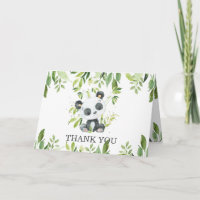 Cute Panda Greenery Baby Shower Gender Neutral 
