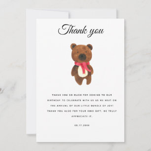 Cute Panda Greenery Bamboo Birthday Party Thank You Card