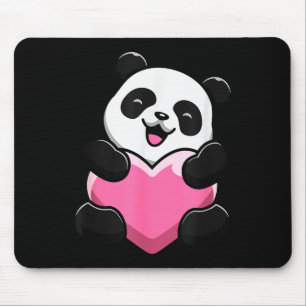 Cute Panda Holding A Heart - Valentines Day - Clic Mouse Mat