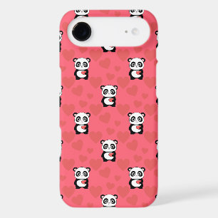 Cute Panda Holding Heart Pattern Kawaii Valentine