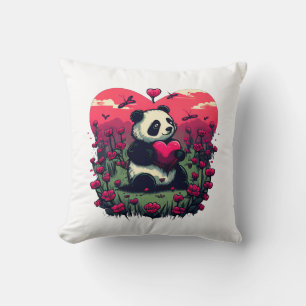 Cute Panda Holding Heart - Valentine's Day Gift Cushion