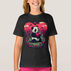 Cute Panda Holding Heart - Valentine's Day Gift T-Shirt