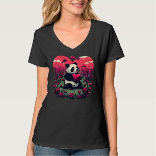 Cute Panda Holding Heart - Valentine's Day Gift T-Shirt