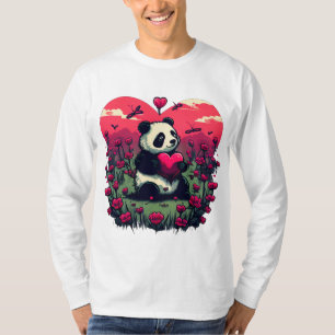 Cute Panda Holding Heart - Valentine's Day Gift T-Shirt