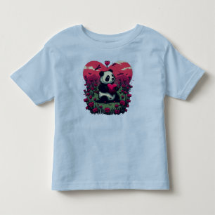 Cute Panda Holding Heart - Valentine's Day Gift Toddler T-Shirt