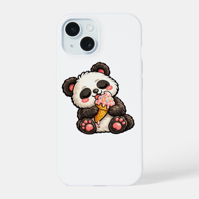 Cute Panda Ice Cream iPhone 15 Case (Back)