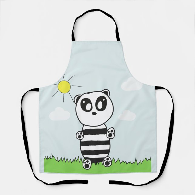 Cute Panda Illustration Apron (Front)