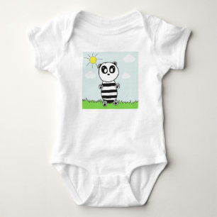 Cute Panda Illustration Baby Bodysuit