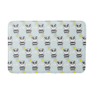 Cute Panda Illustration Bath Mat