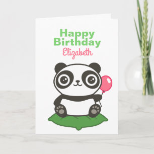 Cute Panda Illustration Card