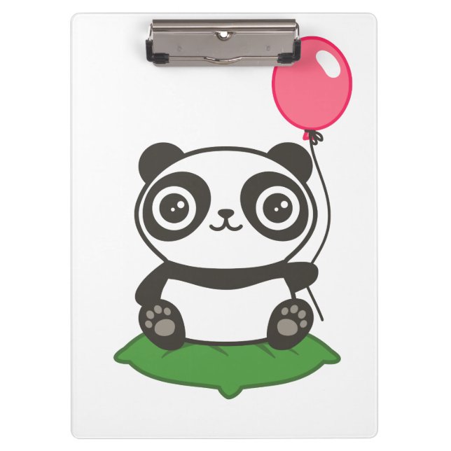 Cute Panda Illustration Clipboard (Front)