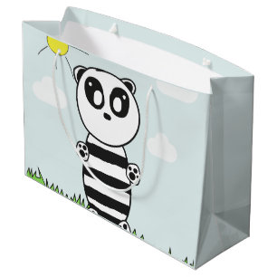 Cute Panda Illustration Large Gift Bag