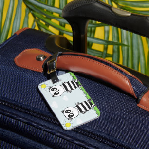 Cute Panda Illustration Luggage Tag