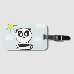 Cute Panda Illustration Luggage Tag