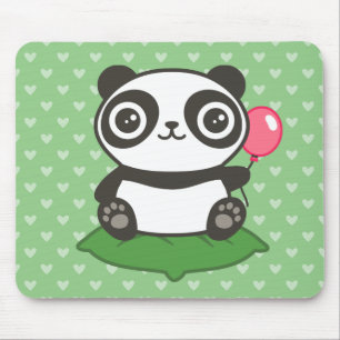 Cute Panda Illustration Mouse Mat