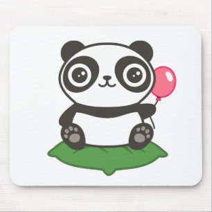 Cute Panda Illustration Mouse Mat