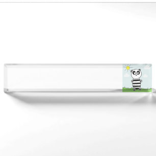 Cute Panda Illustration Nameplate