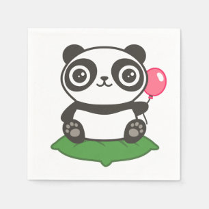 Cute Panda Illustration Napkin