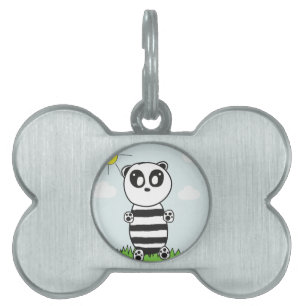 Cute Panda Illustration Pet ID Tag