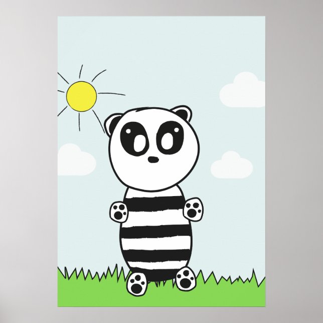 Cute Panda Illustration Poster (Front)
