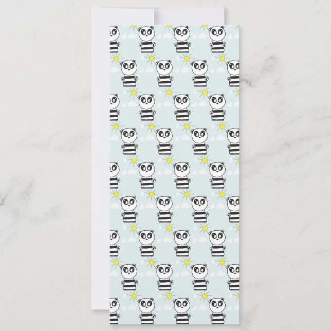 Cute Panda Illustration Save The Date (Front)