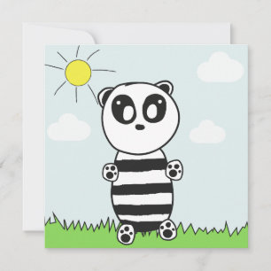 Cute Panda Illustration Save The Date