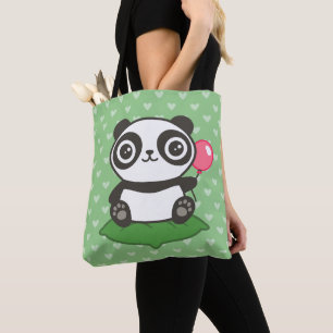 Cute Panda Illustration Tote Bag