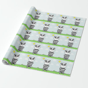 Cute Panda Illustration Wrapping Paper