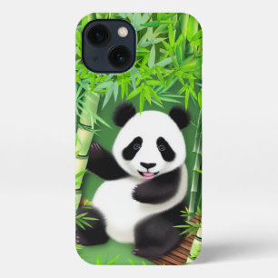 Cute Panda In Bamboo Forest iPhone 13 Case