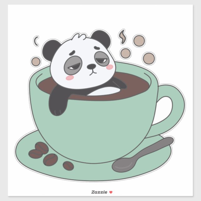 Cute Panda In Coffee Cup Coffee Lover Gift (Sheet)