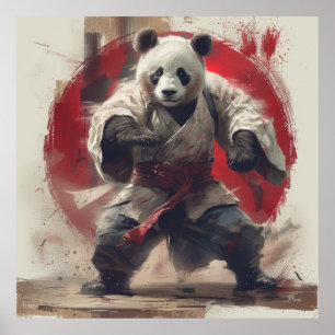 Cute Panda in White Kimono - Asian Inspired Poster