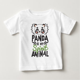 Cute Panda Is My Spirit Animal Print Baby T-Shirt