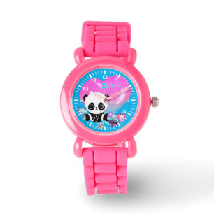 Cute Panda Jewellery   Pink Glitter Bracelet Watch