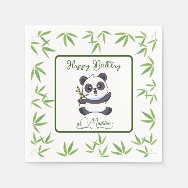 Cute Panda Kiddie Birthday Party Supplies    Napkin (Front)