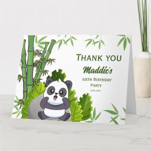 Cute Panda Kiddie Birthday  Thank You Card