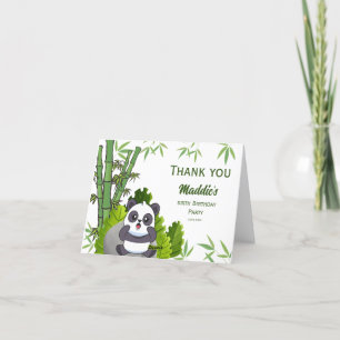 Cute Panda Kiddie Birthday Thank You Card