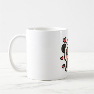 Cute Panda Love Mug – Kawaii Heart Eyes design