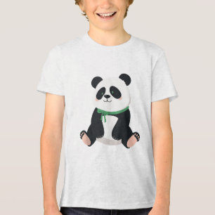Cute Panda Mental Health Awareness Green Ribbon Su Tri-Blend Shirt