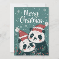 Cute Panda Merry Christmas 