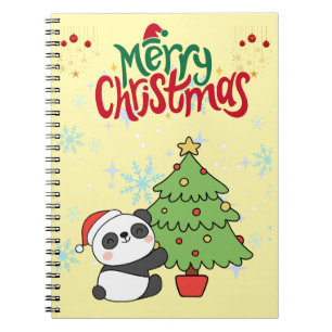 cute panda merry Christmas note book